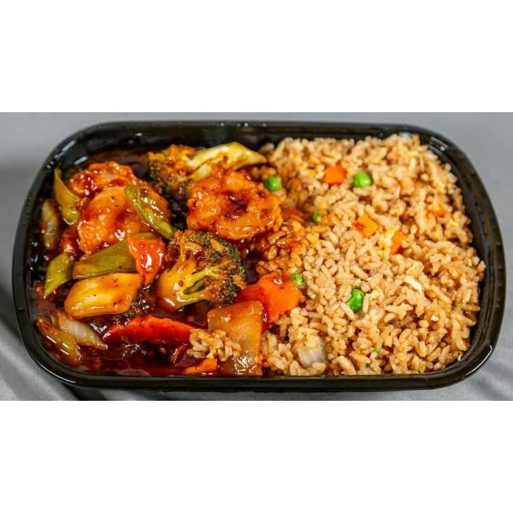 Shrimp with Vegetables Combo Platter / 时蔬虾套餐.