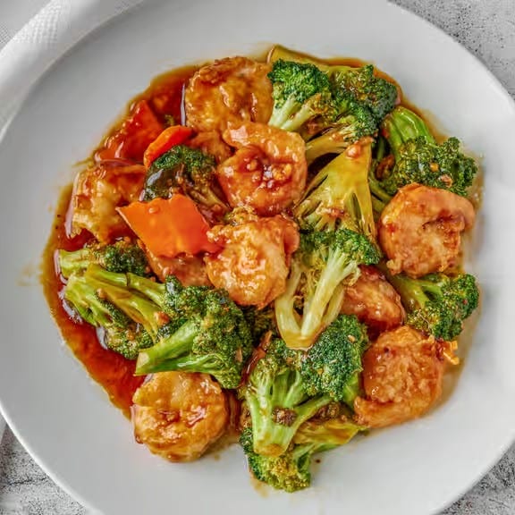 Shrimp with Broccoli / 芥蓝虾.